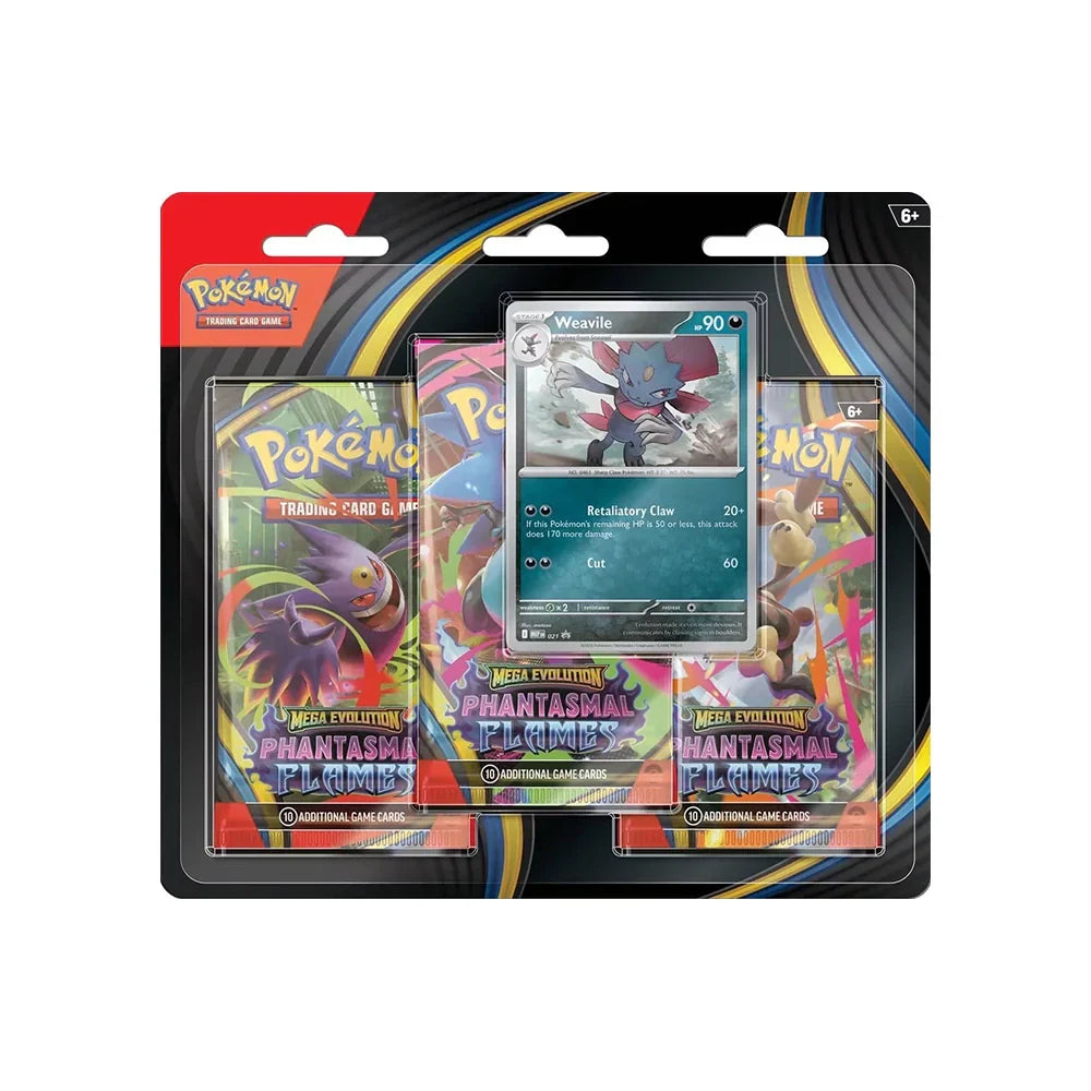 Pokémon Tripack ME02: Phantasmal Flames – English